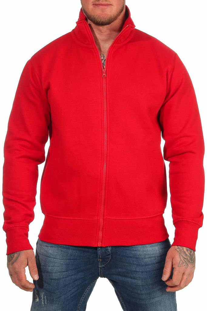 Mivaro Herren Sweatjacke Zipper Basic ohne Kapuze – Produktbild 