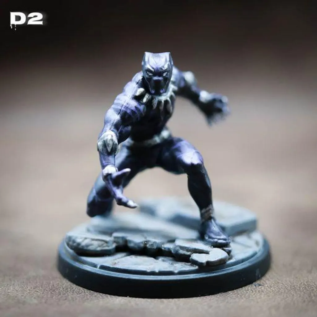 Figurines Marvel Crisis Protocol Black Panther et Killmonger détaillées