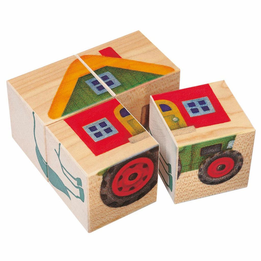 SELECTA Bilderwürfel, Farm, 4 Teile 0 0 0 Produktbild 