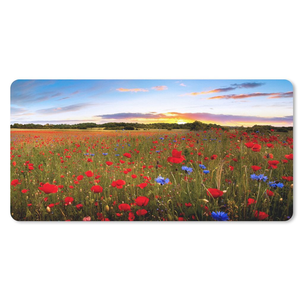 MuchoWow Mauspad Mousepad Blumen - Sonnenuntergang - Farben 60x30 cm - Mousepads - Maus Mat - Pad - Mausunterlage - Nachhaltig