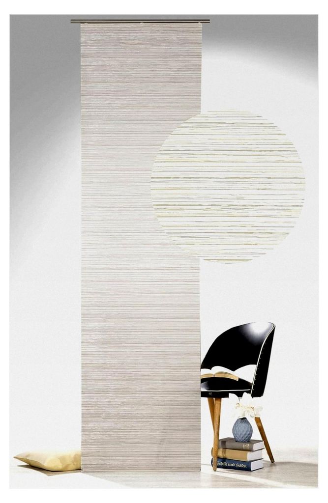 Schiebevorhang Struktur Schiebegardine Fest-Appretur inkl. Zubehör Flächenvorhang 60x245 cm Platin Beige