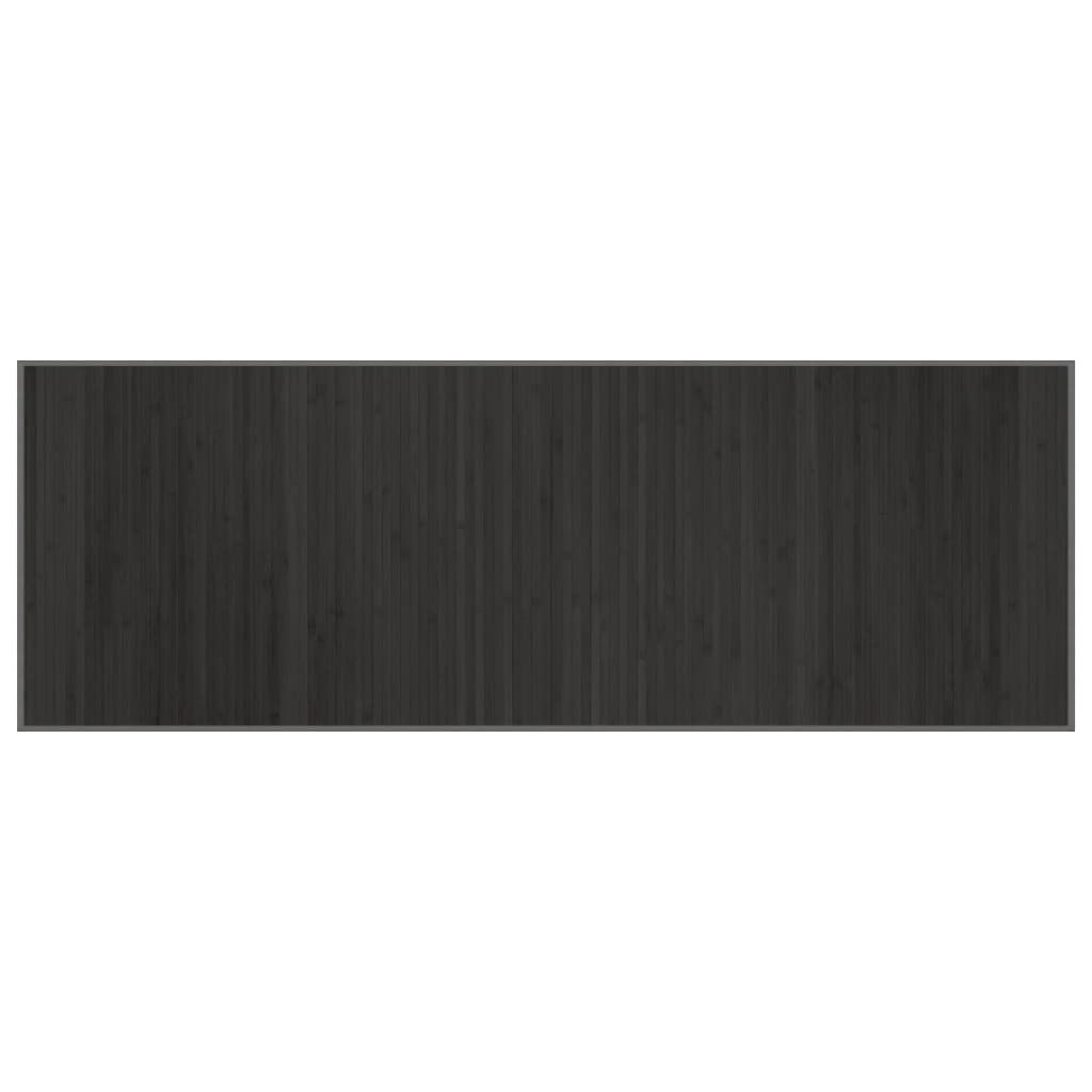 vidaXL Teppich Rechteckig Grau 70x200 cm Bambus