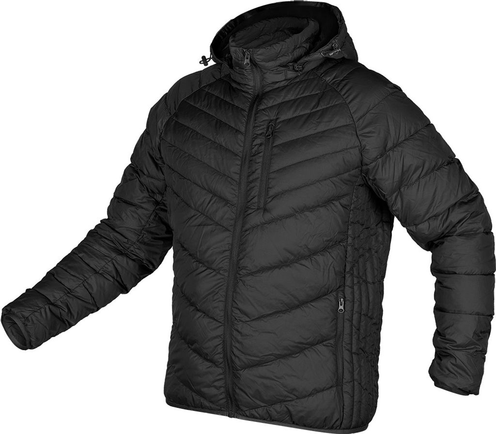 NEO TOOLS Mix&Match Steppjacke mit Kapuze - Leicht und Warm, Winddicht, Reißverschlusstaschen, Verstellbare Kapuze