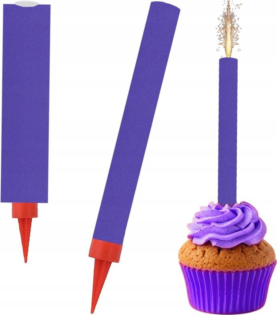 Tortenfontäne MONOCOLOR Bunte Fackel für Torte LAVENDEL Geburtstag 18cm