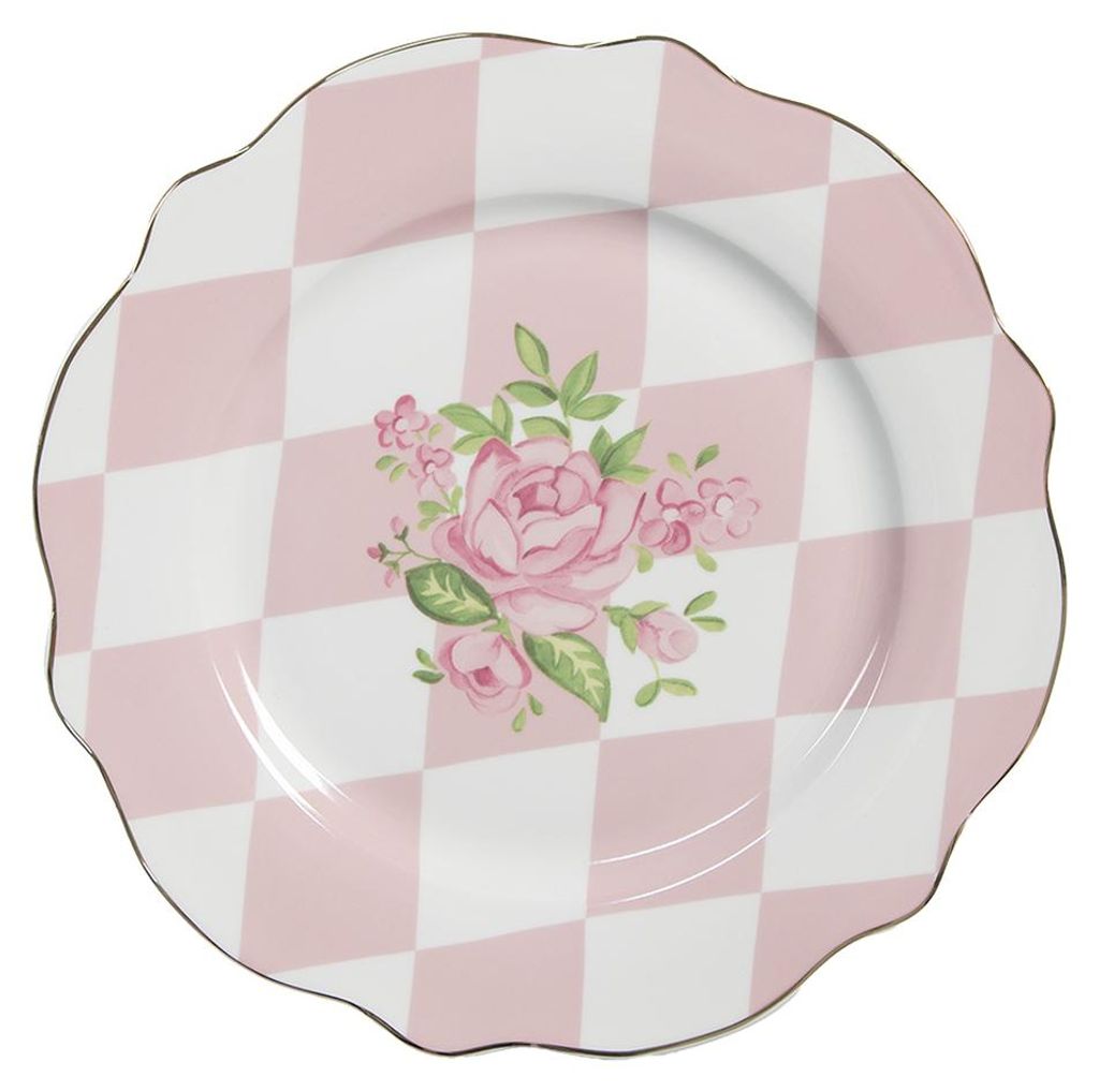 Plato para el desayuno Clayre & Eef, diámetro 20 cm, rosa y Imagen del producto 
