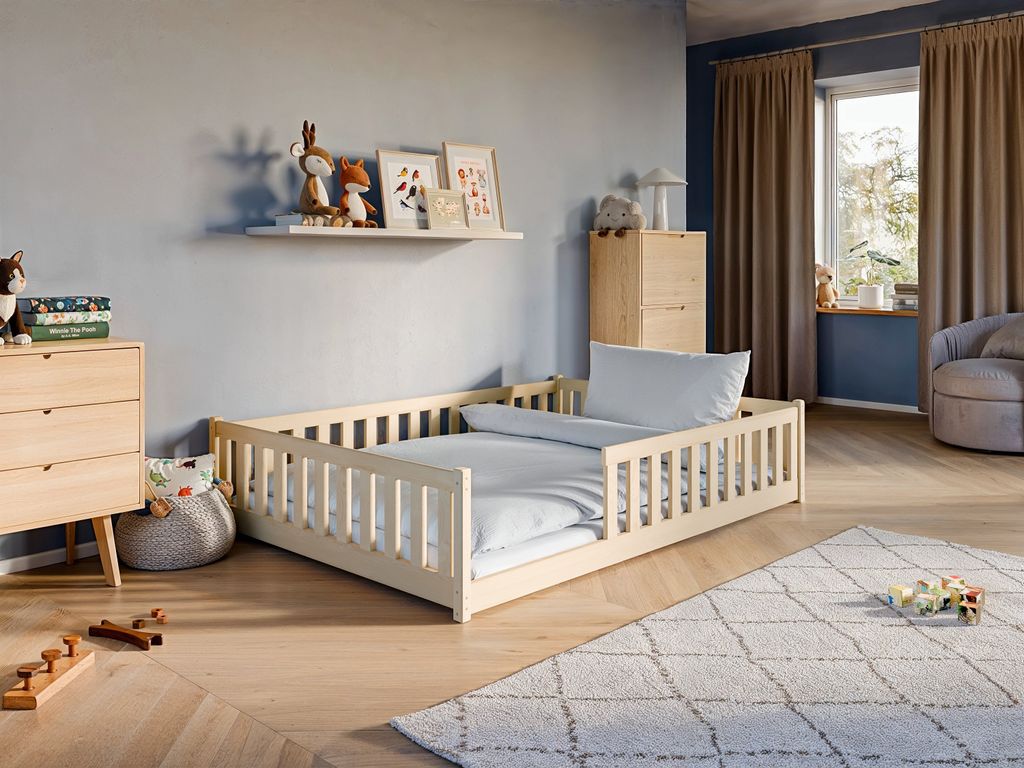 Detská posteľ Podlahová posteľ 140x200 cm Posteľ s ochranou Obrázok produktu 