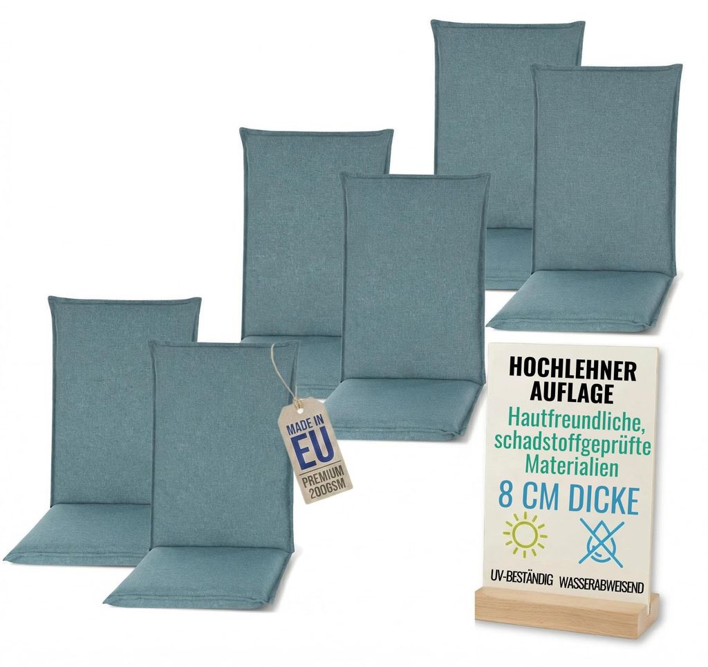 Pillows24 - 6x Hochlehner Auflagen 120x50x8 cm | Bequeme & Produktbild 