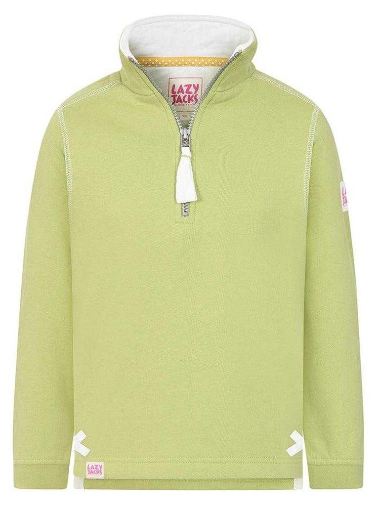 Lazy Jacks - Sweatshirt für Mädchen, mit kurzem Reißverschluss LJ533 (152-158) (Pistazie)