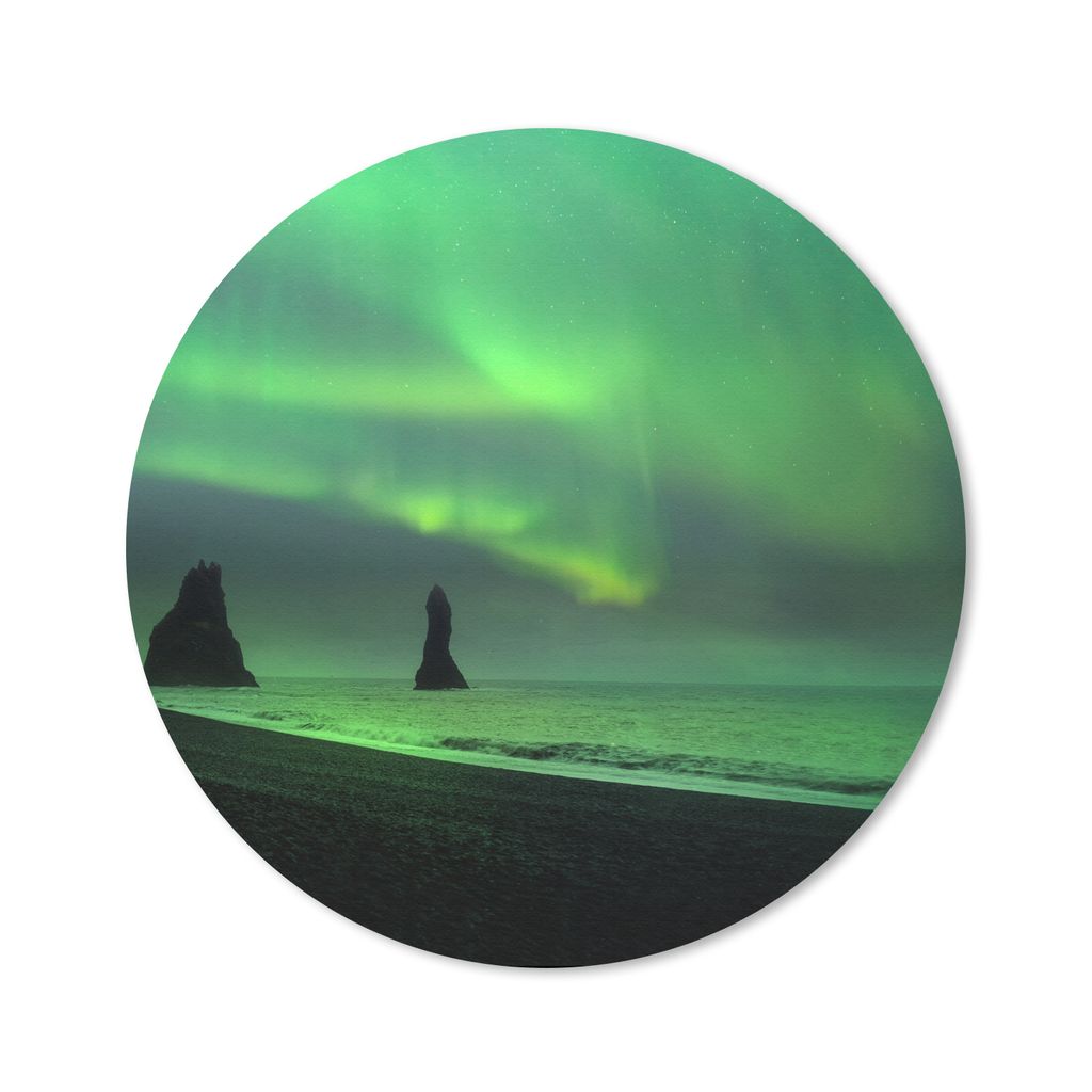 MuchoWow Mauspad Mousepad Nordlichter - Meer - Island 40x40 cm - Mousepads - Maus Mat - Pad - Mausunterlage - Schreibtisch Accessoires