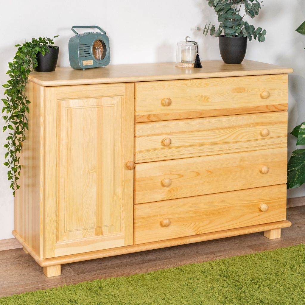 Sideboard, Kommode - Farbe: Natur, Breite: 118 cm