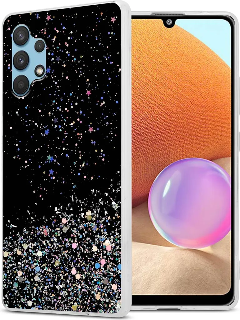 Custodia Samsung A32 4G Cadorabo - Cover TPU Glitter Nero Anti-Urto