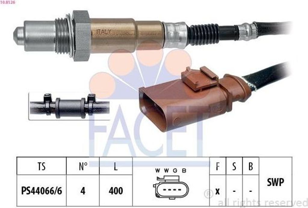 FACET Lambdasonde für VW Golf V Schrägheck (1K1) vor-Kat Beheizt Planarsonde 400mm 10.8126