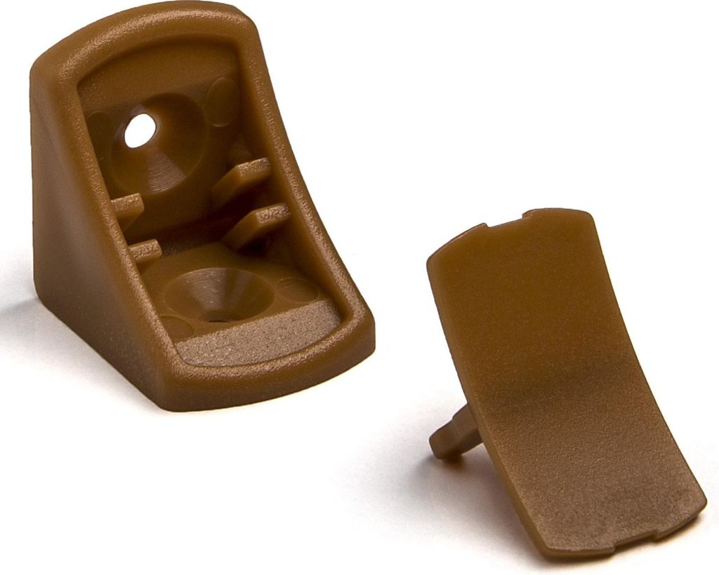100 Stück Korpusverbinder Eckverbinder Schrankverbinder Möbelverbinder Winkel für Möbel 24 x 24 x 20 mm Farbe: Erlenholz