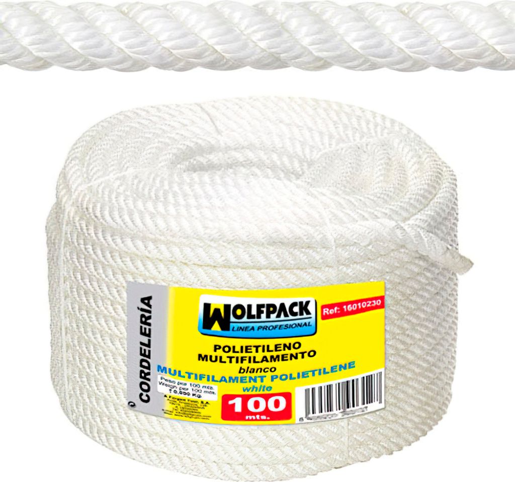 Multifilament-Polypropylenseil (Rolle 100 m) 8 mm.