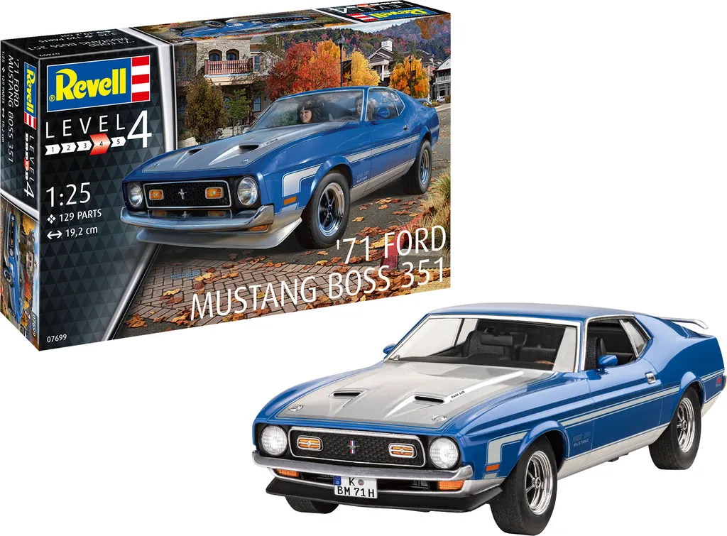 Revell '71 Ford Mustang Boss 351 1:25 - Kit Complet Facile à Réussir