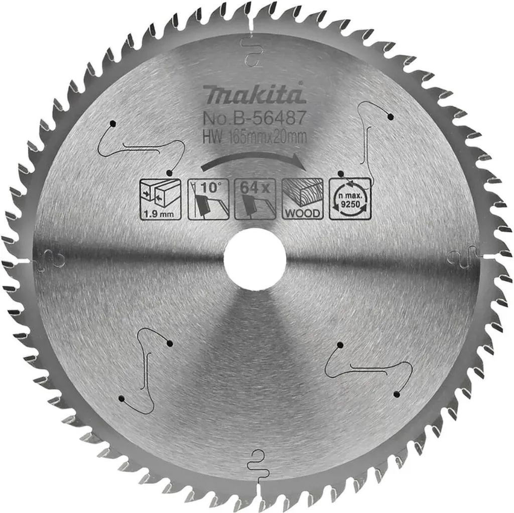 Disque de coupe Makita 165mm 64 dents idéal pour bois et mélaminé