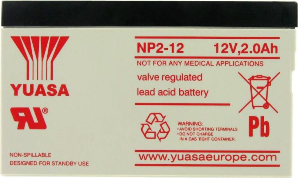 Akumulator YUASA NP2-12 ołowiowy PB 12 V 2000 mAh, już Zdjęcie produktu 