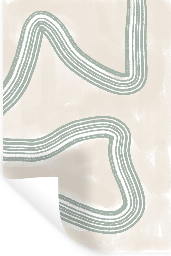 MuchoWow Wandtattoo Wandsticker Wandaufkleber Linie - Abstrakt - Design 80x120 cm Selbstklebend und Repositionierbar - Repositionierbar - Wasser ...