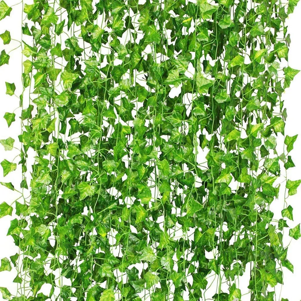Lot de 12 Rideaux de Lierre Artificiel Tombant pour Décoration Murale