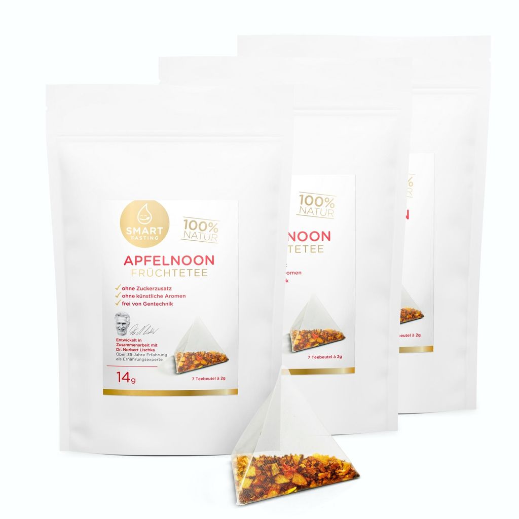 Smart Fasting Apfelnoon Früchtetee Bundle – 21 Vegan Teebeutel, Fruchtig lecker
