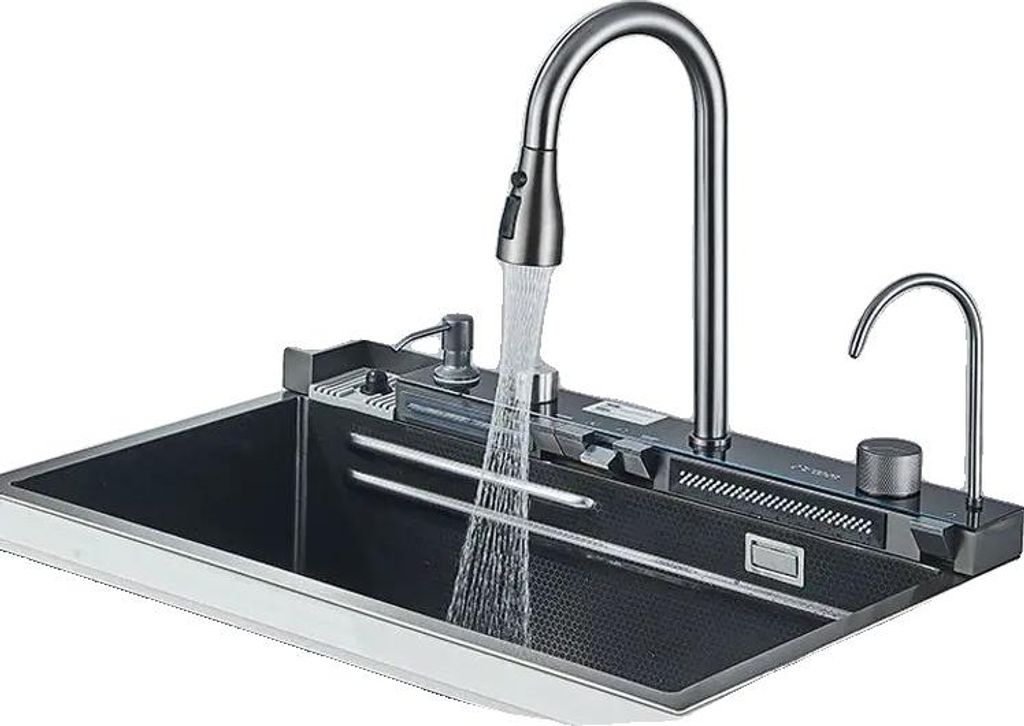 Evier de cuisine, matériau granit, robinet intégré et Image du produit 