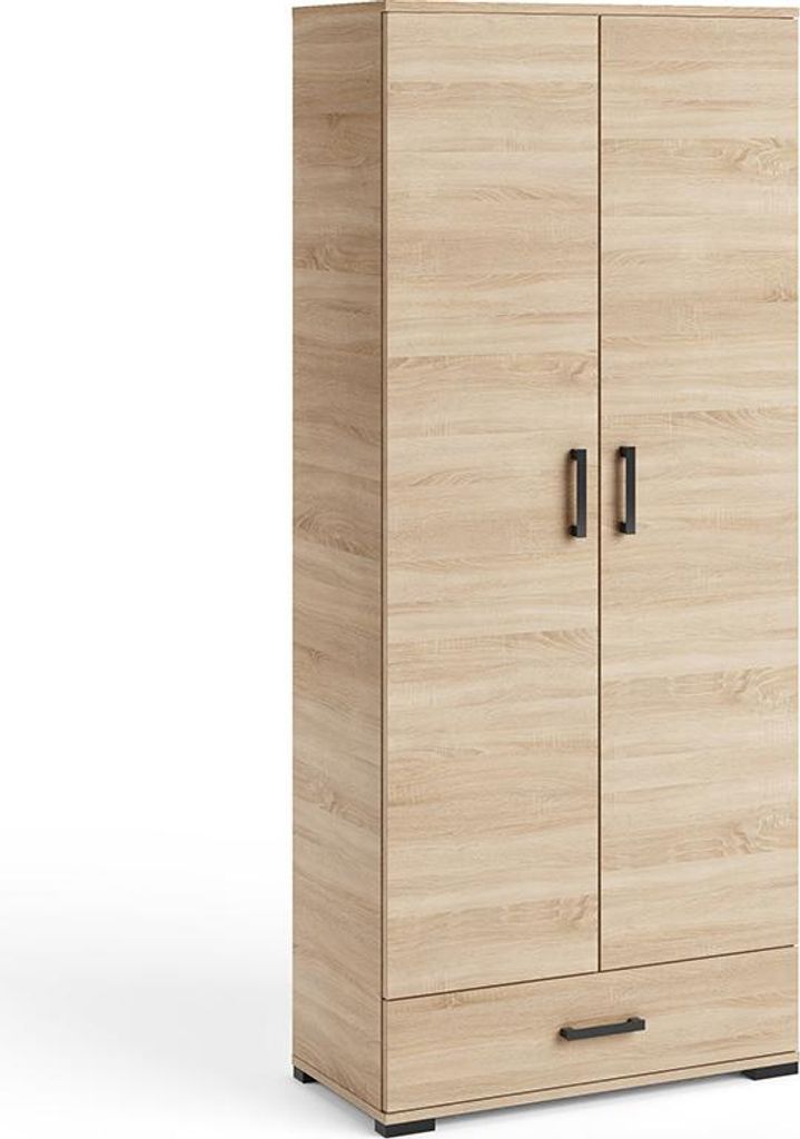 Vysoká dvoudveřová skříň 80 cm KLENRI - dub sonoma Obrázek produktu 