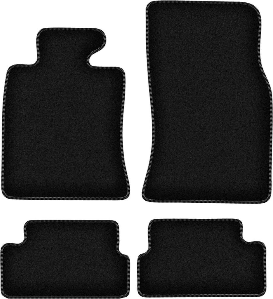 Wielganizator Velours-Autoteppiche – passend für Mini Cooper II R57 (Cabrio, Bj. 2006-2013) – schwarz, passgenau, mit Befestigungen set 4 Stk.