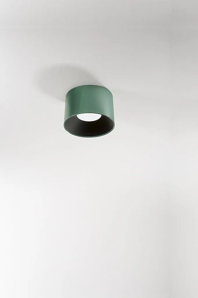 Plafonnier LED Perenz cylindrique 24W CCT vert brillant Ø 35 cm