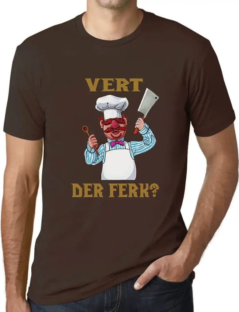 Herren Grafik T-Shirt Vert Der Ferk Chef Öko-Verantwortlich Vintage Jahrgang Kurzarm Lustige Druck Geburtstag Geschenk Mann