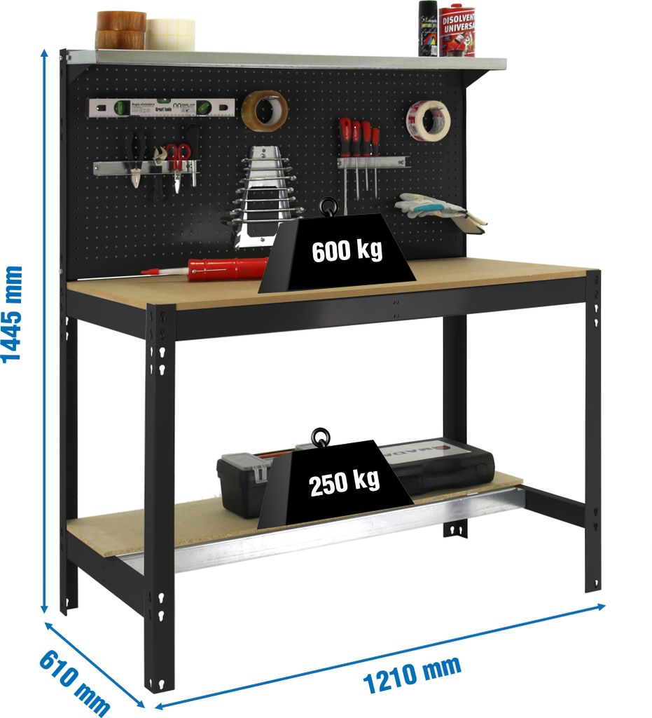 SIMONWORK BT3 1200 ANTRACITE/MADEIRA Metallwerkbank
