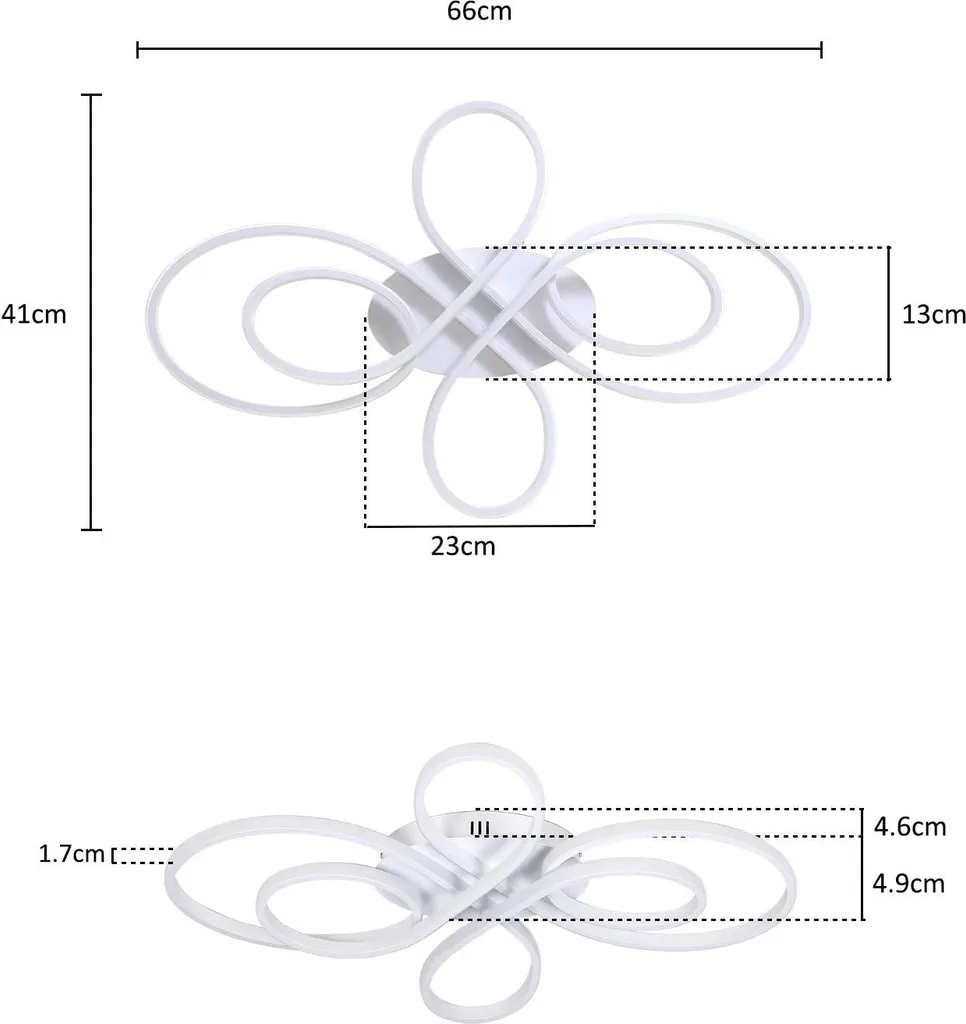 Plafonnier LED ZMH 65W Blanc Dimmable avec Télécommande de 66cm - 7
