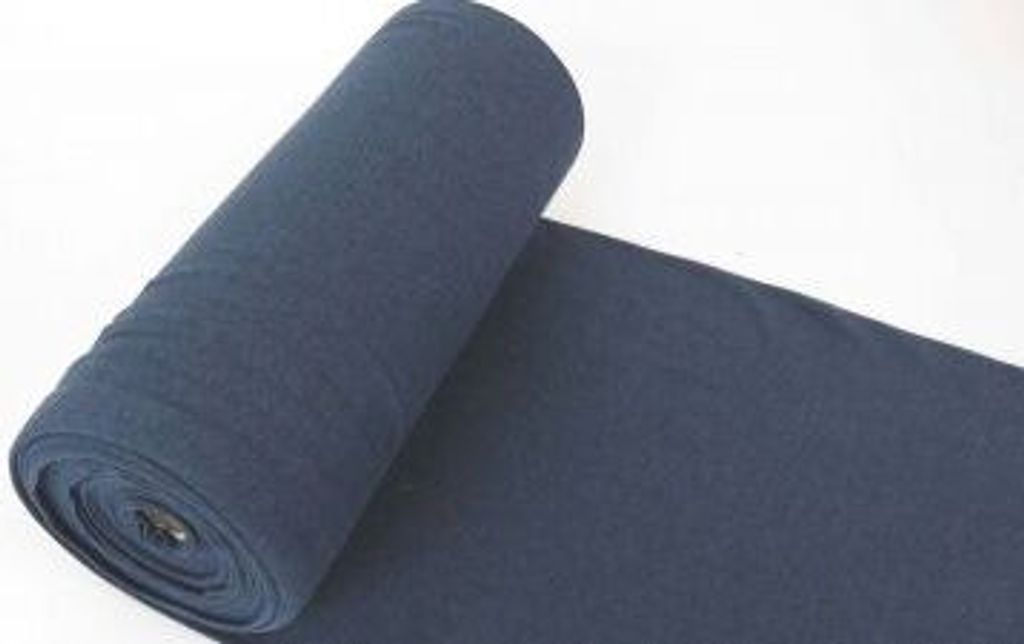 Bündchenstoff LUC Melange Black Dunkelblau, Uni 270 g/m², Produktbild 