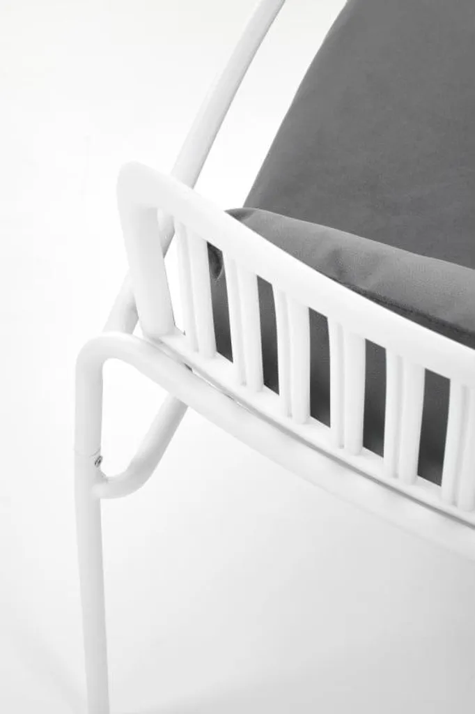 Fauteuil de jardin Melby blanc : structure robuste et finition moderne - 9