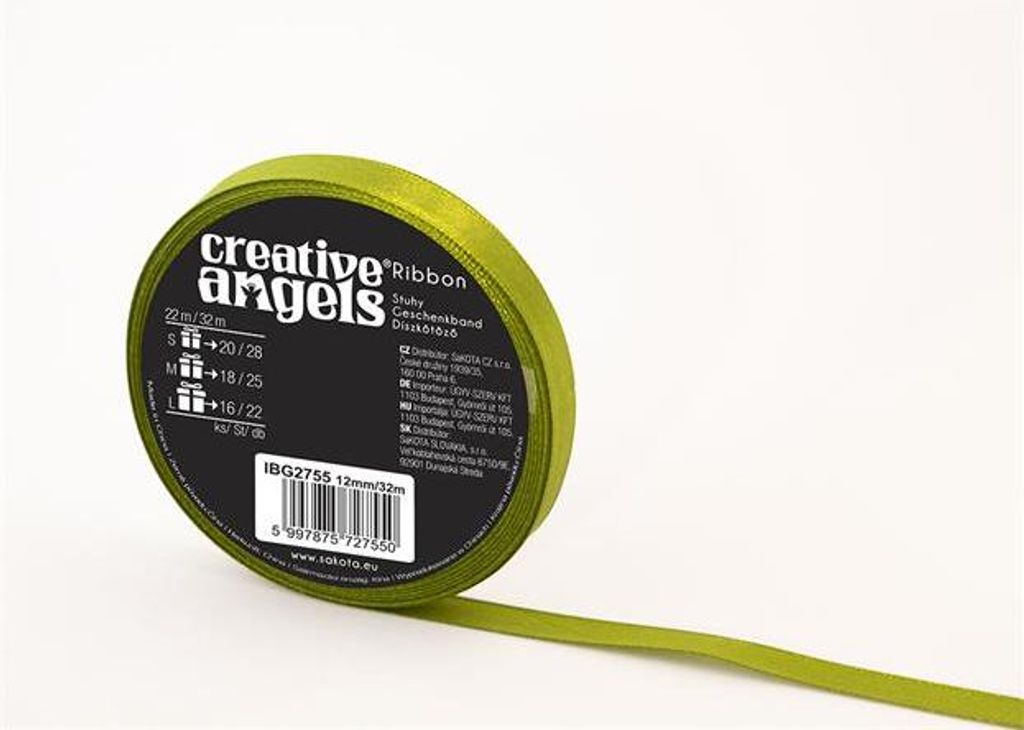 Satinband, grün, 12 mm x 32 m, IBG2755