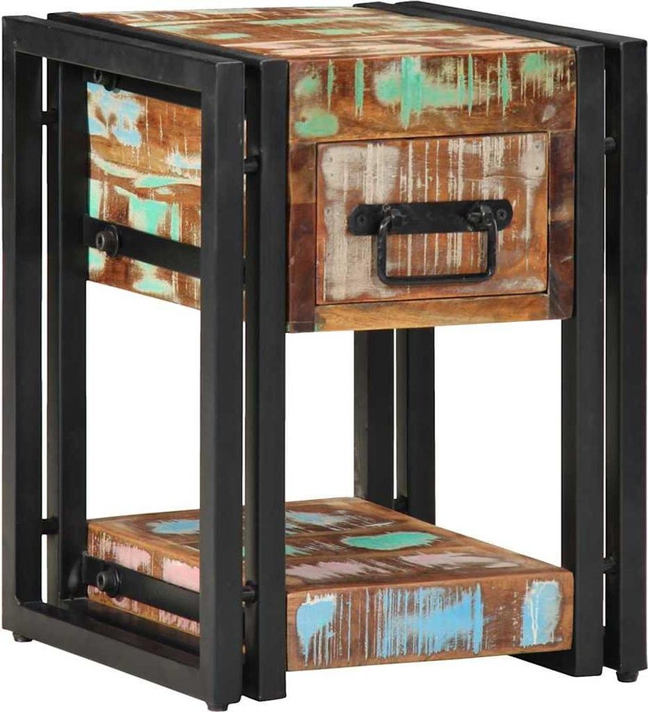 Nachttisch Mehrfarbig 30 x 30 x 40 cm Massives Altholz