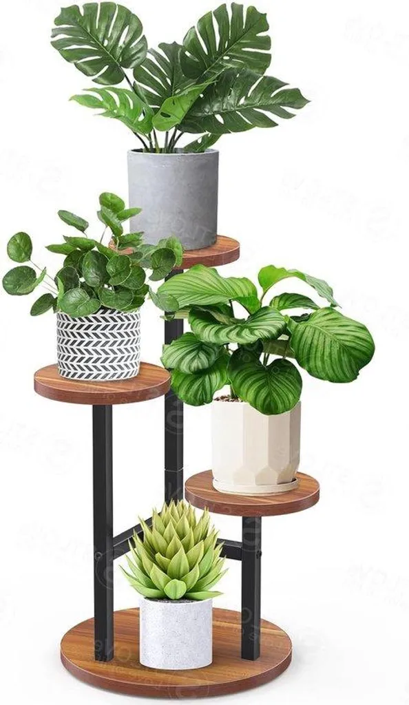 Étagère à plantes bois et métal 3 niveaux pour protéger vos sols et pots