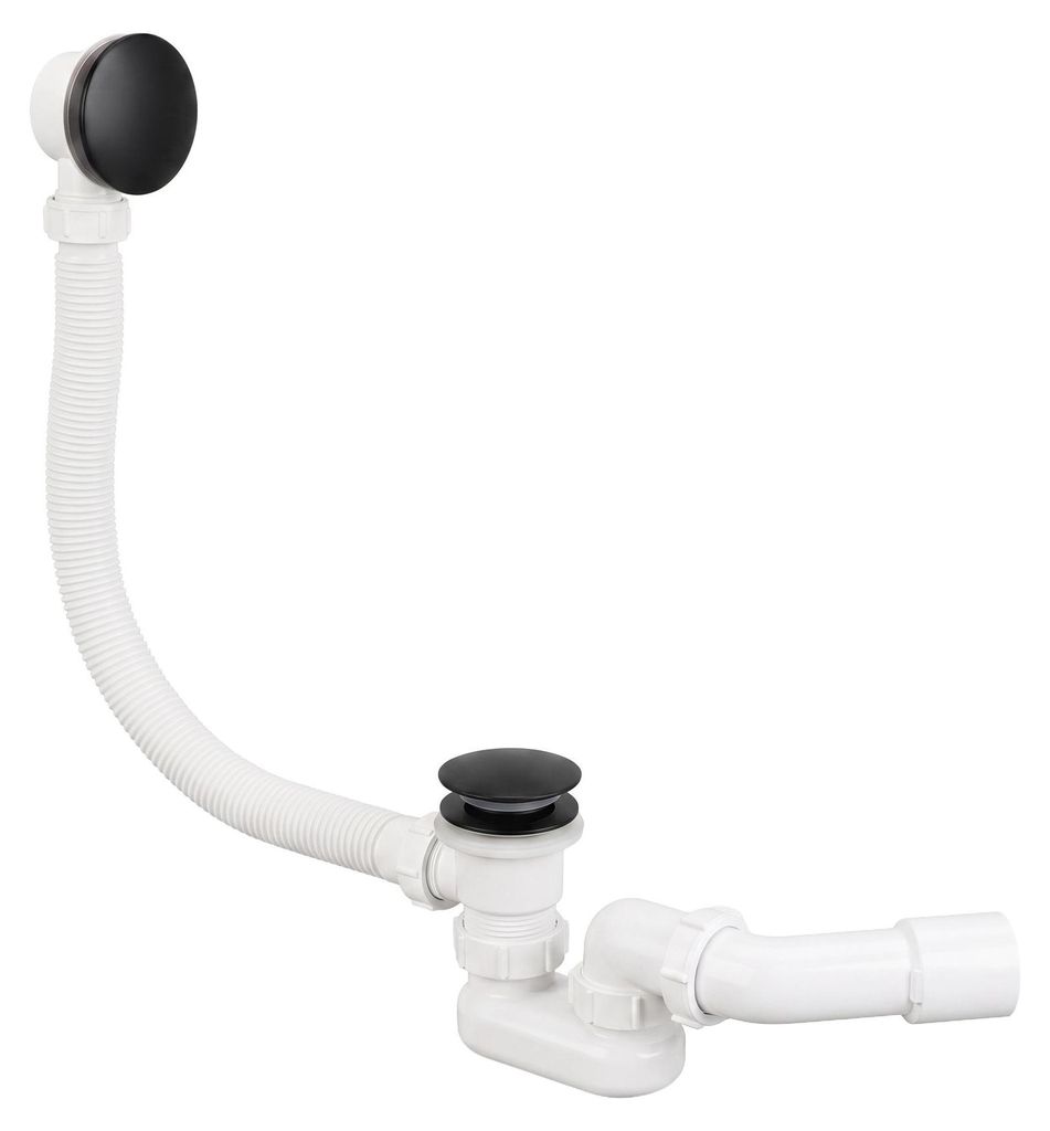 Siphon De Baignoire Avec Bonde Clic-Clac REA Black Image du produit 