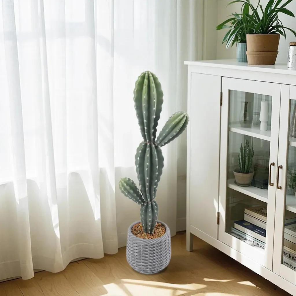 Cactus Artificiale 88cm - Pianta Finta da Esterno ed Interno - Stile Bonsai - 3