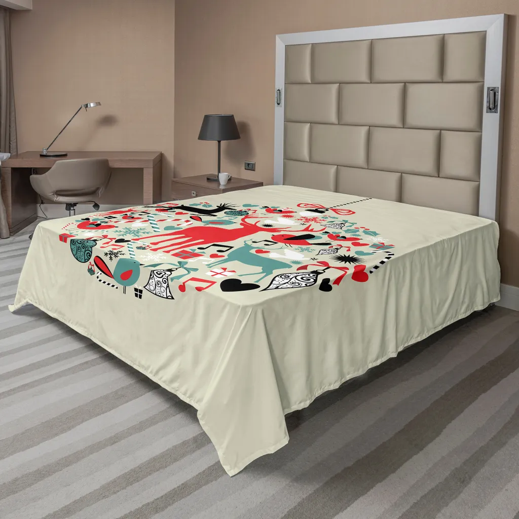 Lenzuolo Natalizio ABAKUHAUS per Letto Matrimoniale - Resistente e Morbido
