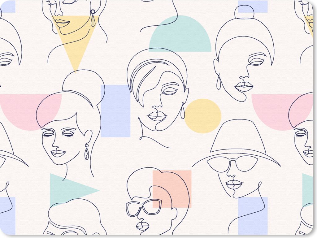 MuchoWow Mauspad Mousepad Mädchen - Frauen - Muster - Pastell - Mädchen - Kinder - Kind - Kind 23x19 cm - Mousepads - Maus Mat - Pad - Mausunte...