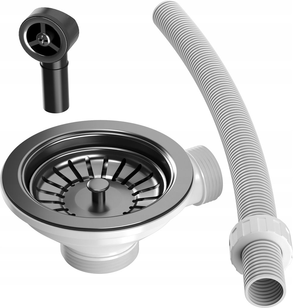 Granitan | Syphon schwarz - passend für Granitspülen - hochwertig und langlebig