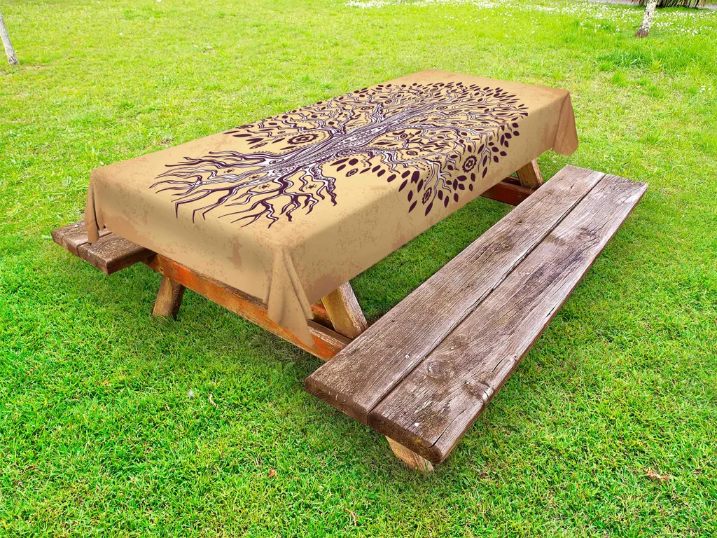 ABAKUHAUS Albero della Vita Tovaglia Esterno 145x210 Vintage Crema