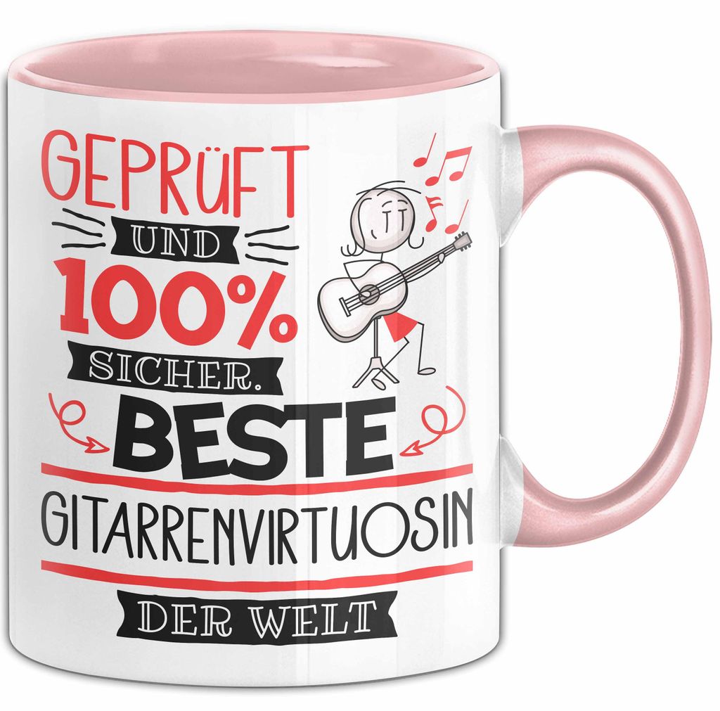 Beste Gitarrenvirtuosin Der Welt Tasse Geschenk für Eine Gitarrenvirtuosin Und Sicher Geschenkidee Geburtstag Weihnachten (Rosa)