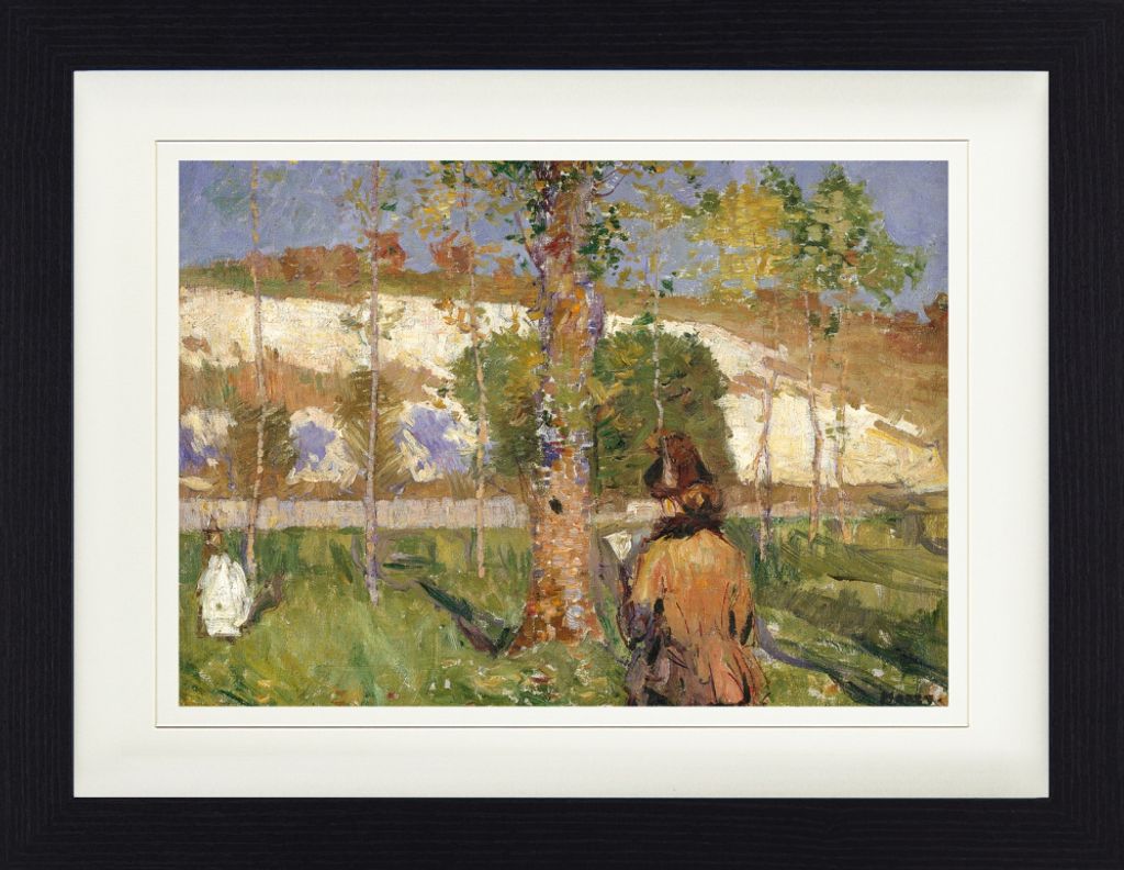 John Peter Russell Gerahmtes Bild Mit Edlem Passepartout | Wand-Bilder | Im Bilderrahmen - Madame Sisley Am Ufer Des Loing Bei Moret, 1887 (30 x 40...