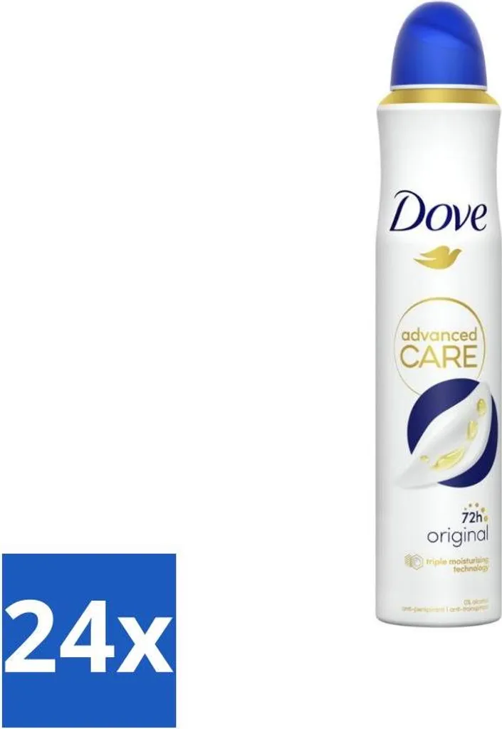 Deodorante Dove Advanced Care 200ml x24 - Protezione 72h Anti-irritazione