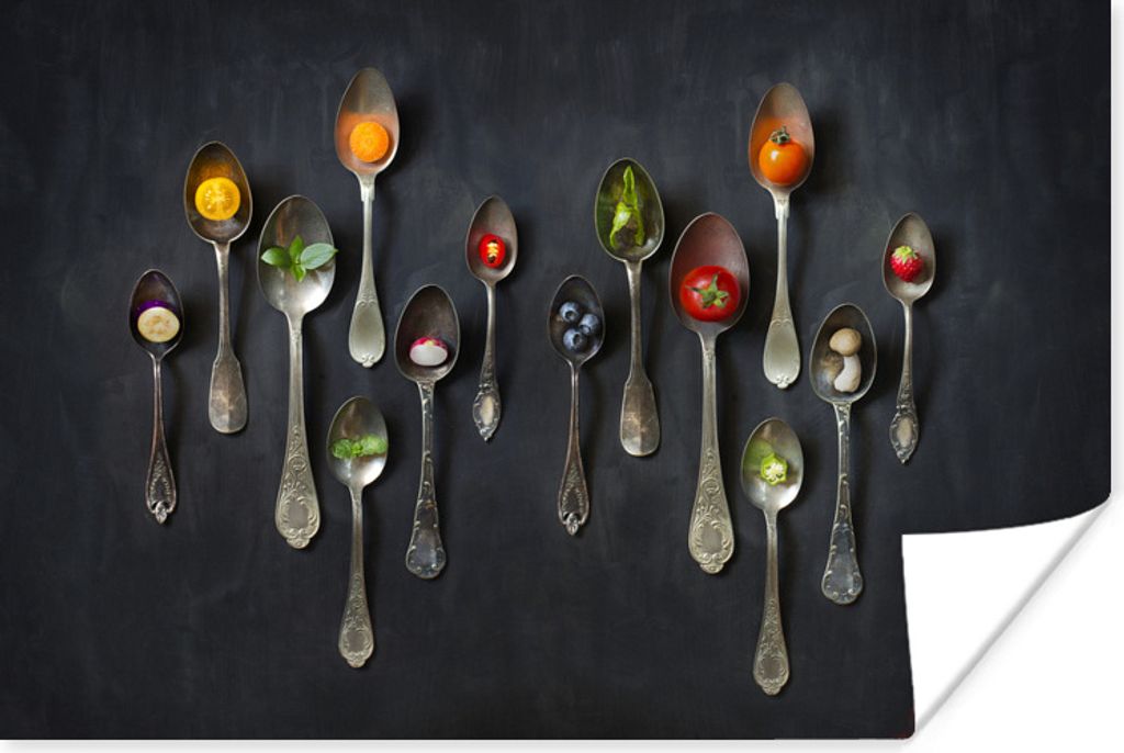 MuchoWow Poster Anzahl der Gabeln mit Gemüse darin 30x20 cm - Plakate - Print