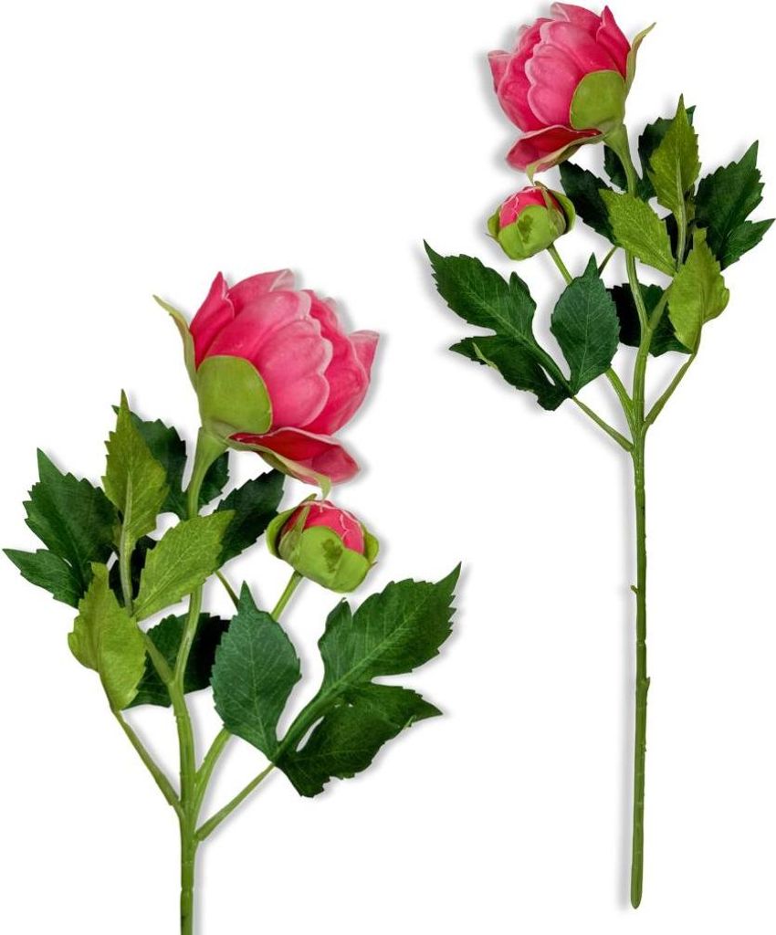 Künstliche Dunkelrosa Pfingstrose 44 cm - Elegant Decor