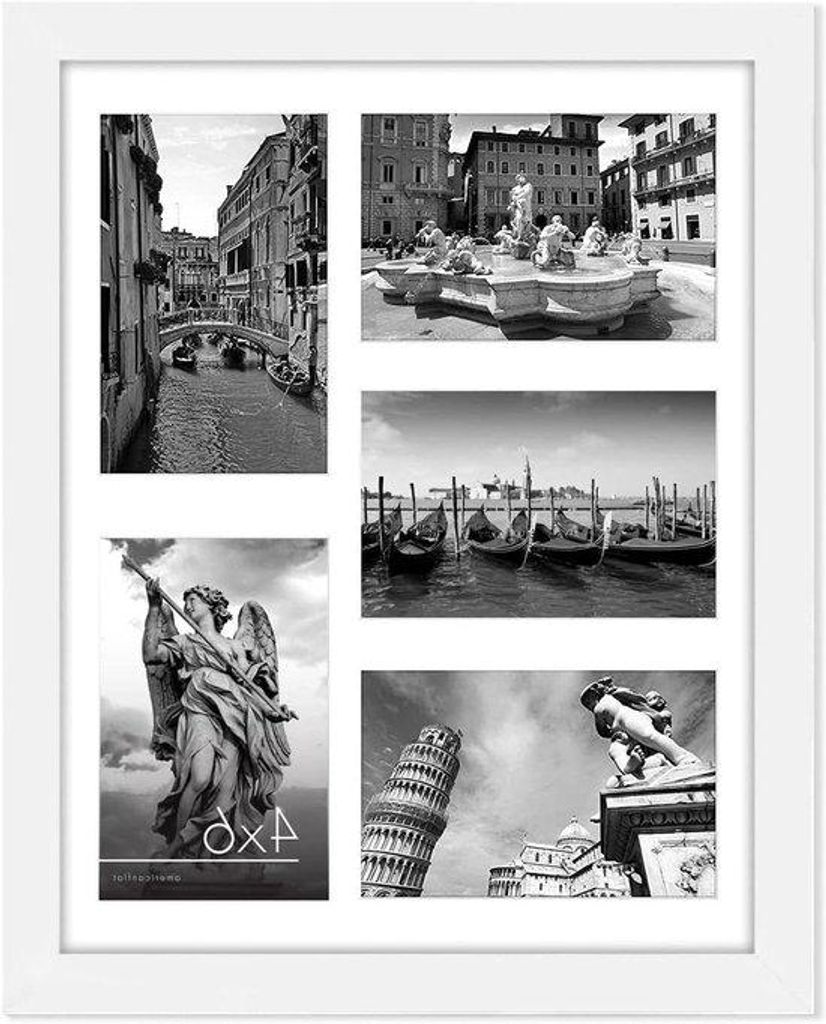 Fotoframe 11x14 - weiß - 5 Fotoplätze 4x6 - bruchsicher gemachtes Produkt