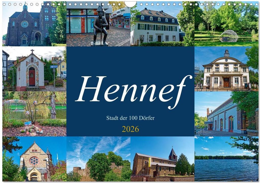 Hennef - Stadt der 100 Dörfer (Wandkalender 2026 DIN A3 quer), CALVENDO Monatskalender
