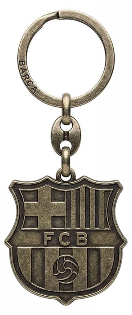 FC Barcelona sleutelhanger, clubembleem, retro, goud, Productafbeelding 